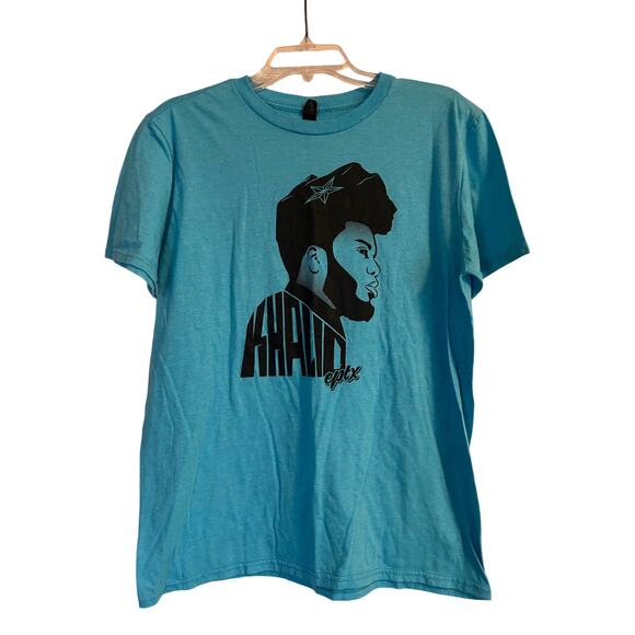 NWOT Anvil Men's Cut Khalid Aqua Blue Short Sleeve T Shirt Size Large - Picture 1 of 6